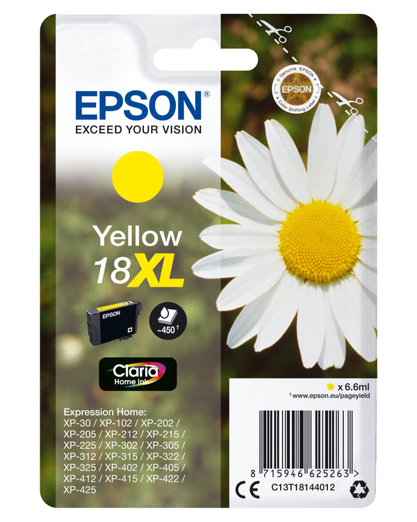 Epson 18XL Gul 450 sider Blæk C13T18144012