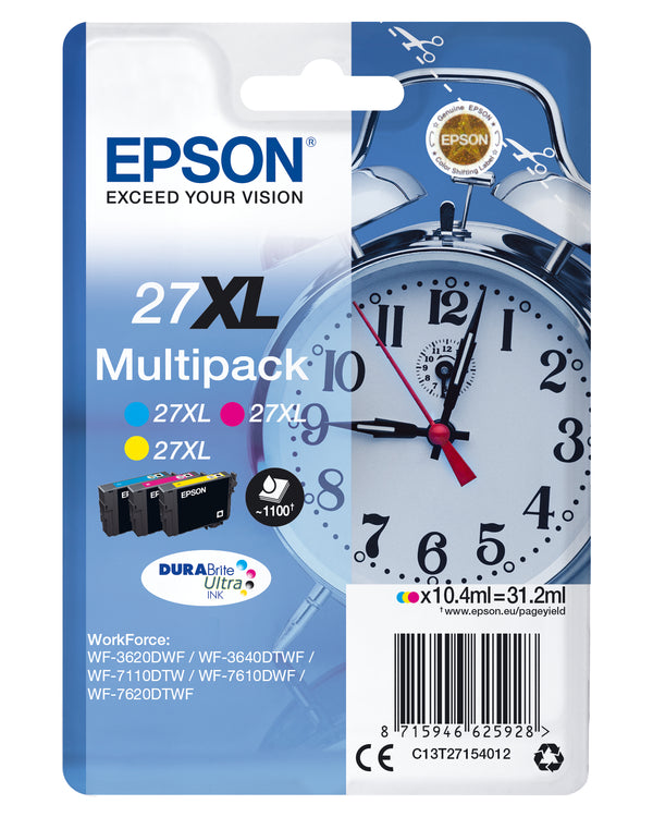 Epson 27XL Multipack Gul Cyan Magenta 1100 sider Blæk C13T27154012
