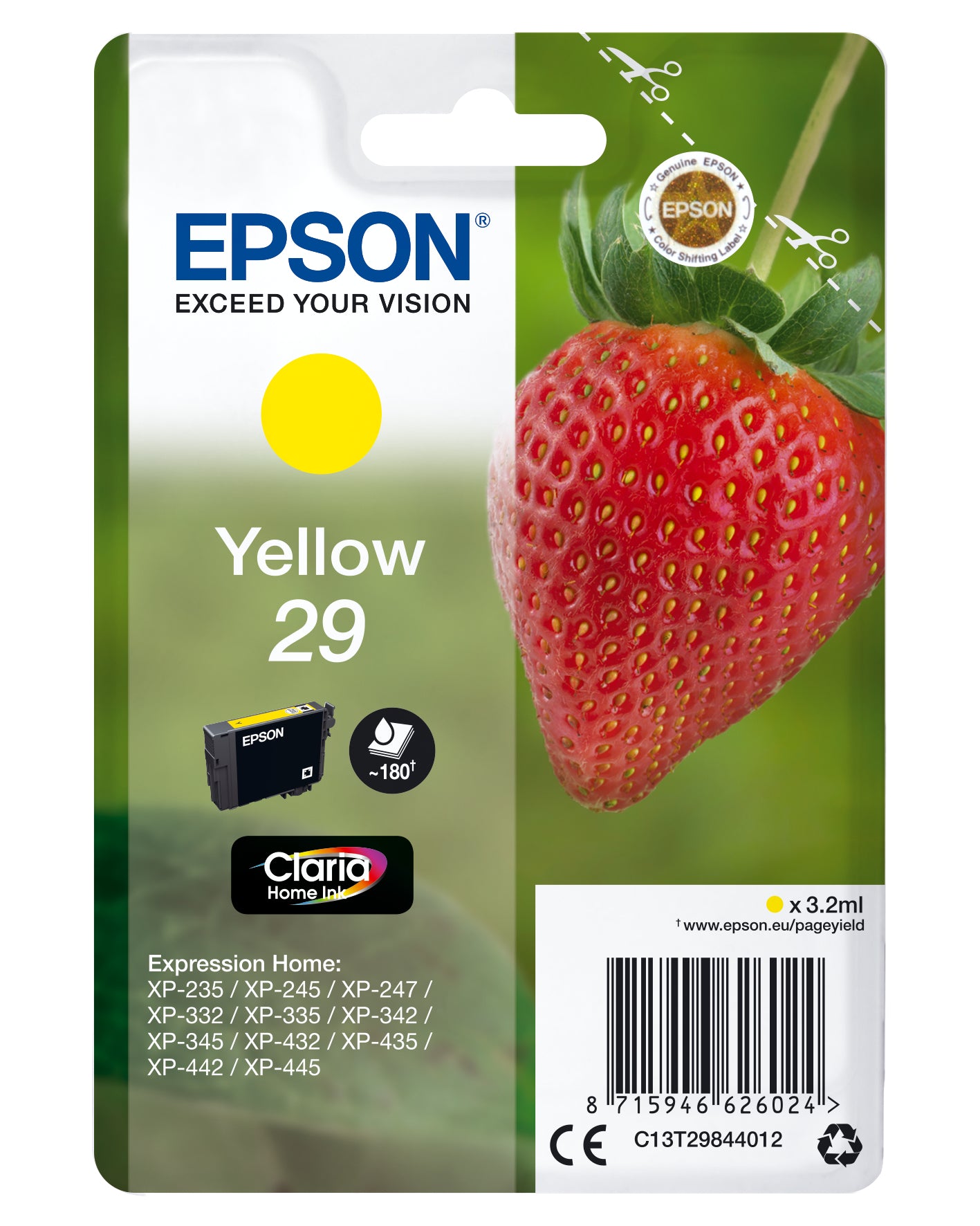 Epson 29 Gul 180 sider Blæk C13T29844012