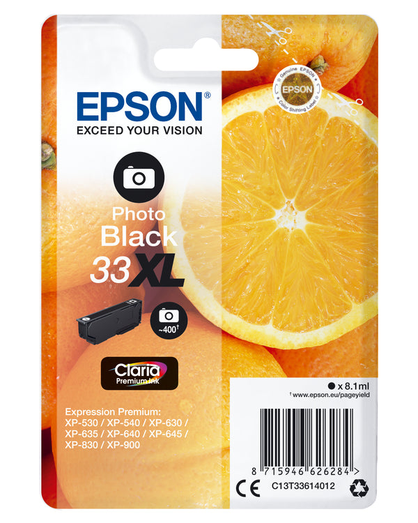 Epson 33XL Foto-sort 400 sider Blæk C13T33614012