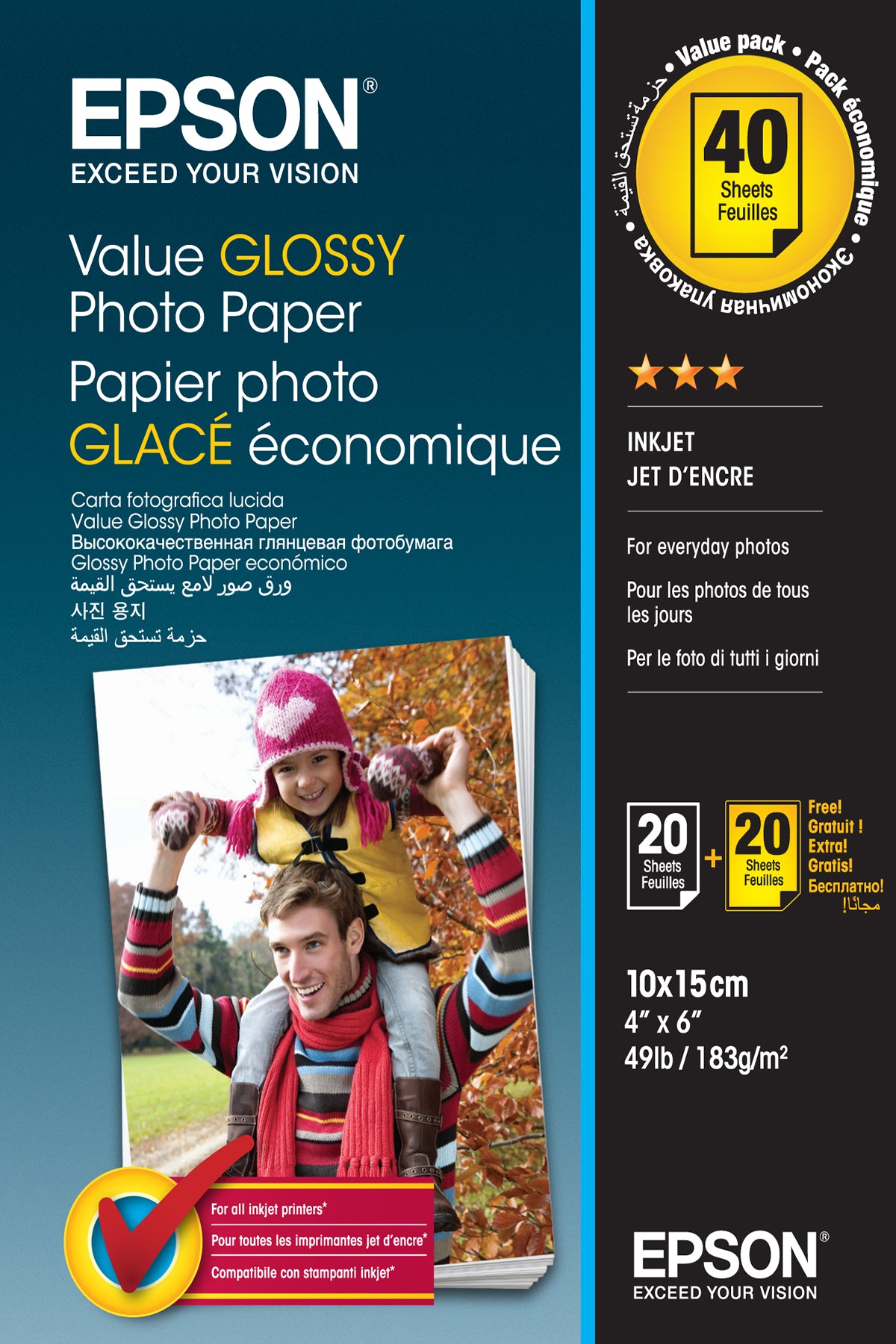 Epson Value Photo Paper Glossy Fotopapir 100 x 150 mm 20ark C13S400044
