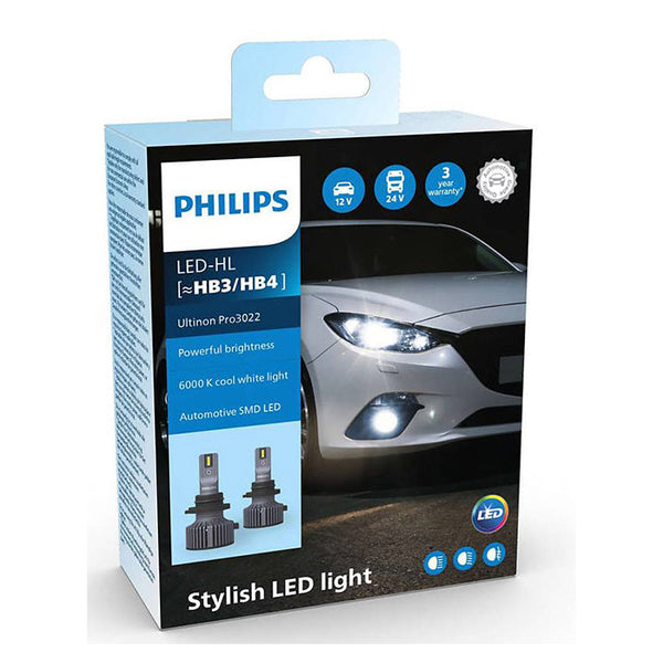 LED Forlygtepærer HB3/HB4 12/24V Ultinon Pro3022 - Philips