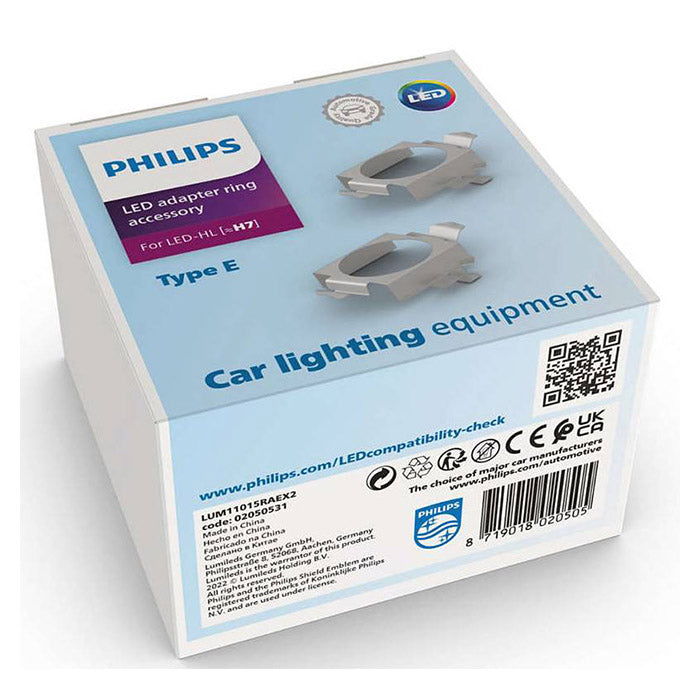 Adapterringe til LED H7 universal montering, metal, 2 stk - Philips