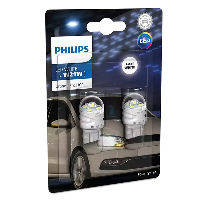W21W LED bilpærer 12V (sæt) - Ultinon Pro3100, Philips