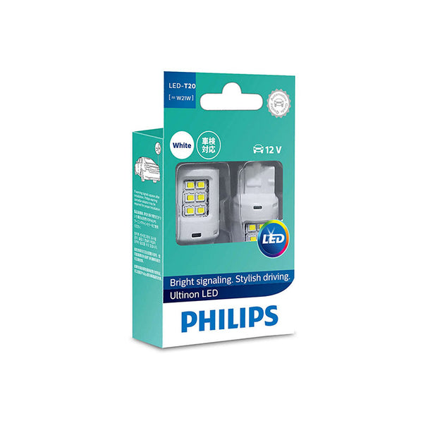 LED W21W/P21 12V hvid signallys 80 lm, sæt 2 stk - Philips
