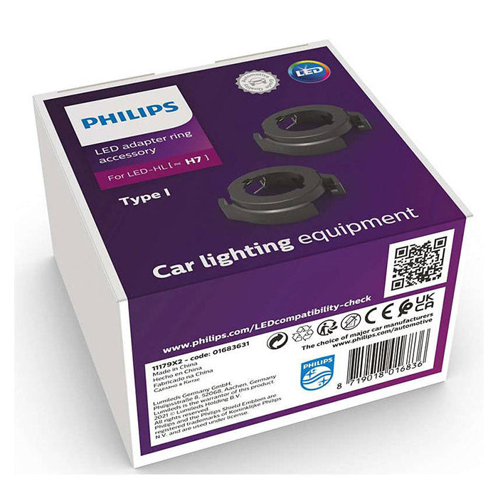 Adapterringe til LED forlygter Type I - universal montering, 2 stk. Philips