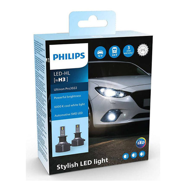 LED H3 forlygtepærer 12/24V Ultinon Pro3022 - Philips