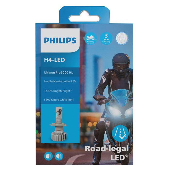 LED H4 forlygtepære, ECE-godkendt - Philips Ultinon Pro6000