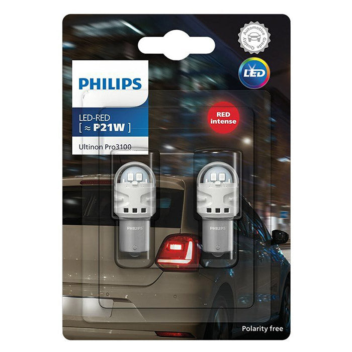 LED P21W 12V bremse/tågebaglyspærer 2 stk - Philips