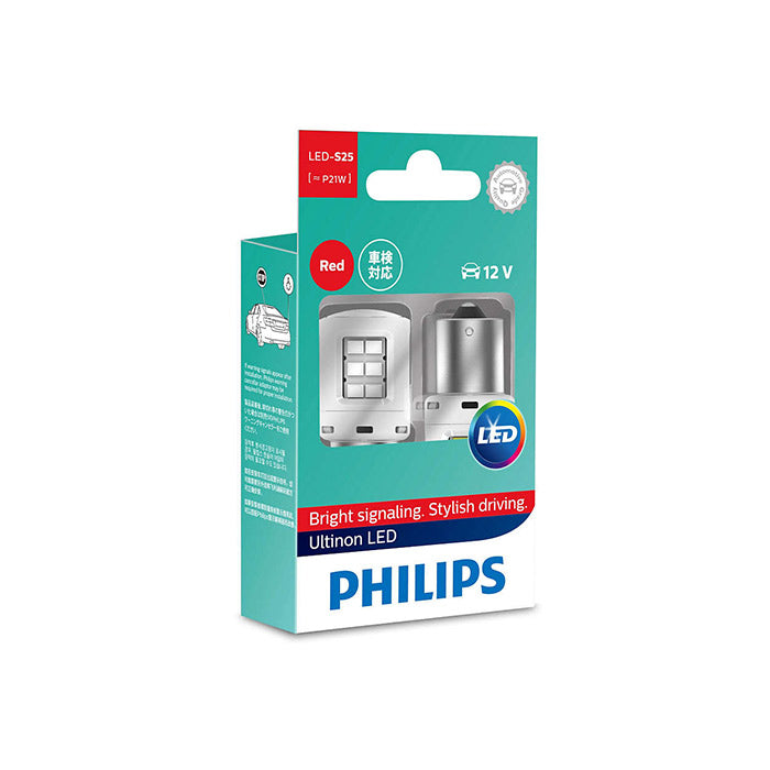 LED P21W rød 12V blinklyspærer (2 stk) - Philips