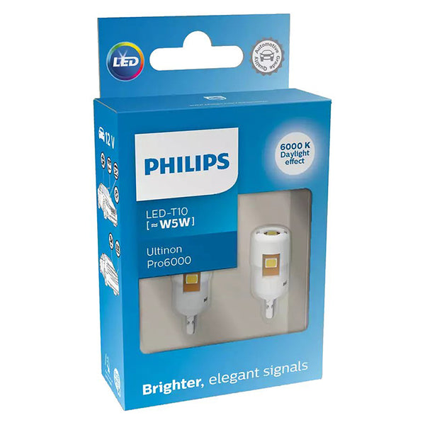 LED W5W 6000K 12V Bilpære - Ultinon Pro6000, Philips