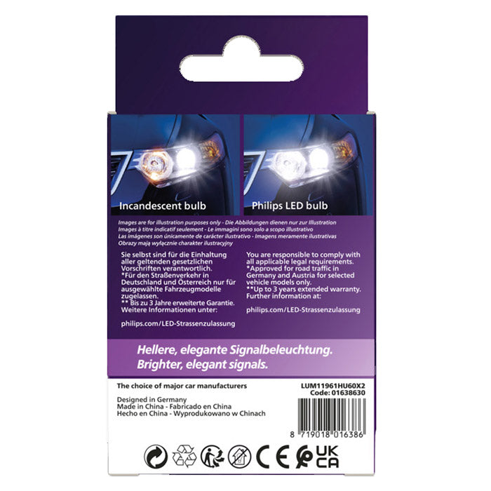 Philips Ultinon Pro6000 6000K W5W ECE godkendt - Sæt