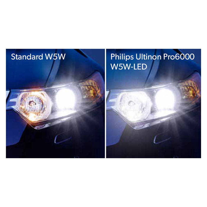 Philips Ultinon Pro6000 6000K W5W ECE godkendt - Sæt