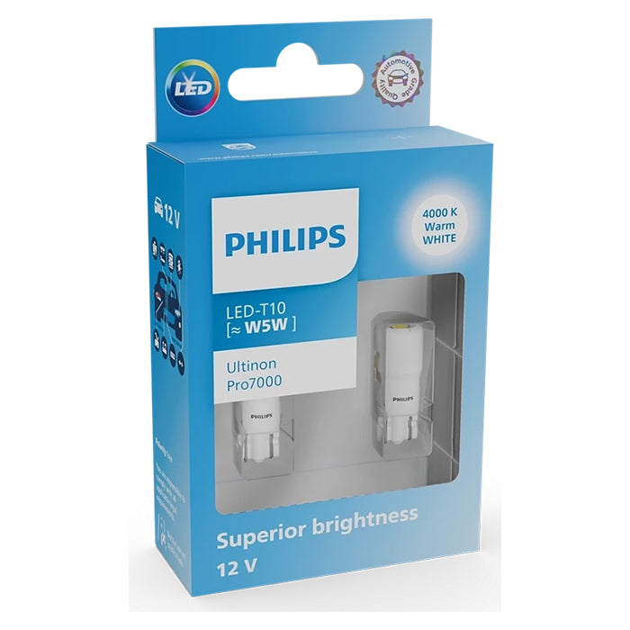 Philips Ultinon Pro7000 pære W5W 4000K - Sæt
