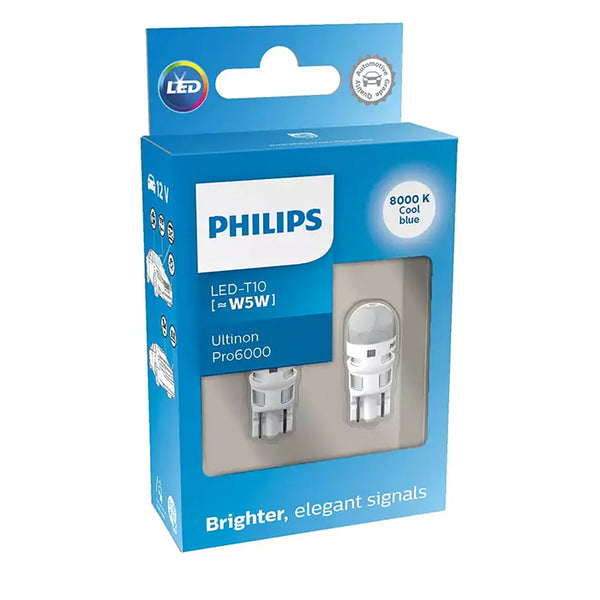 LED W5W 8000K positionslys - Philips Ultinon Pro6000, sæt - Philips