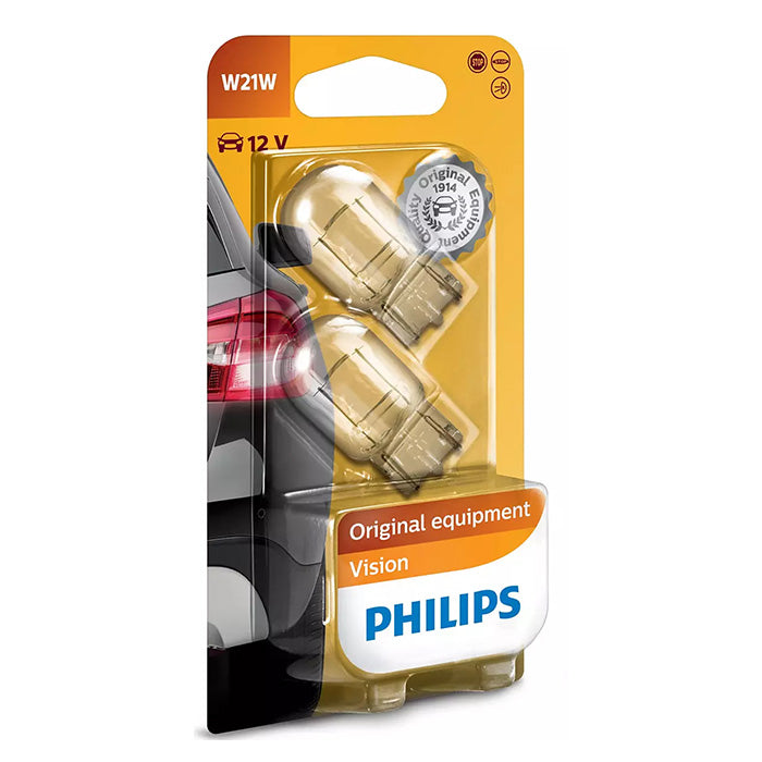 Signalpærer W21W 12V 21W til blinklys/baklys 2 stk - Philips