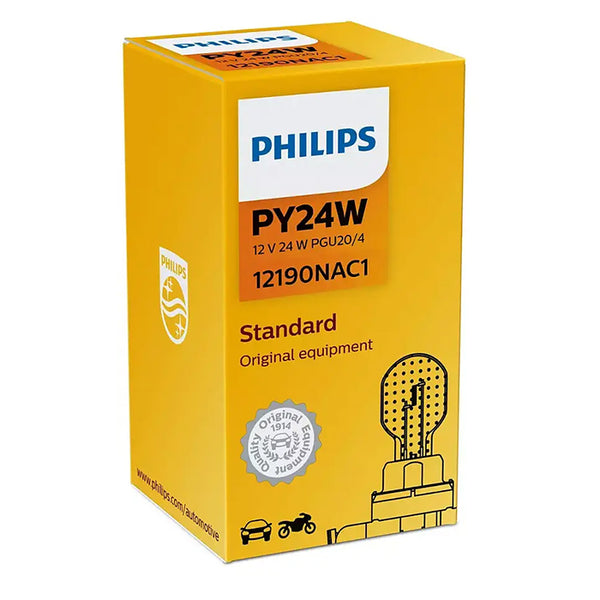 Signalpære PY24W 12V 24W PG20/4 til blinklys - Philips