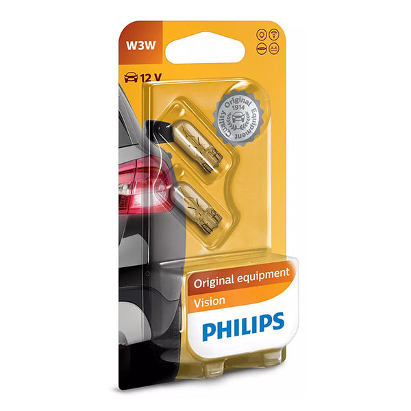 Signallygte W3W 12V 22 lm 3W - Philips Vision, sæt - Philips