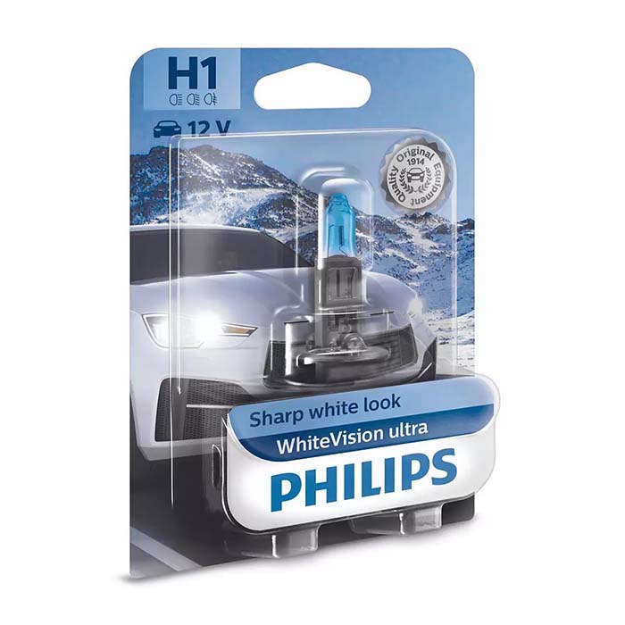 Halogenpære H1 55W 12V WhiteVision Ultra - Philips