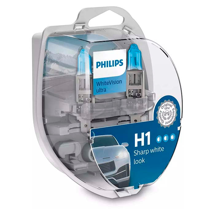 Halogen H1/Halogen W5W 12V sæt - WhiteVision Ultra, Philips