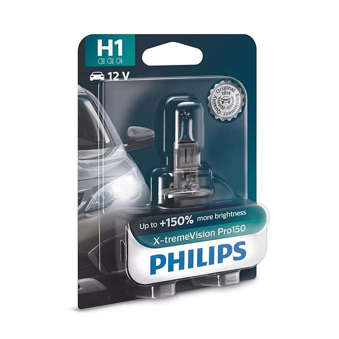 H1 55W 12V autopære X-tremeVision Pro150 - Philips