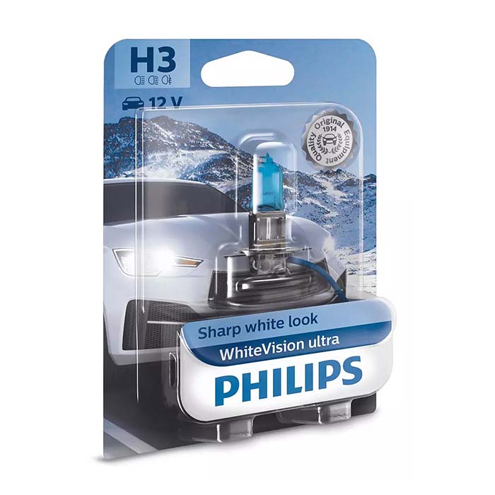 Halogenpære H3 55W 12V WhiteVision Ultra - Philips