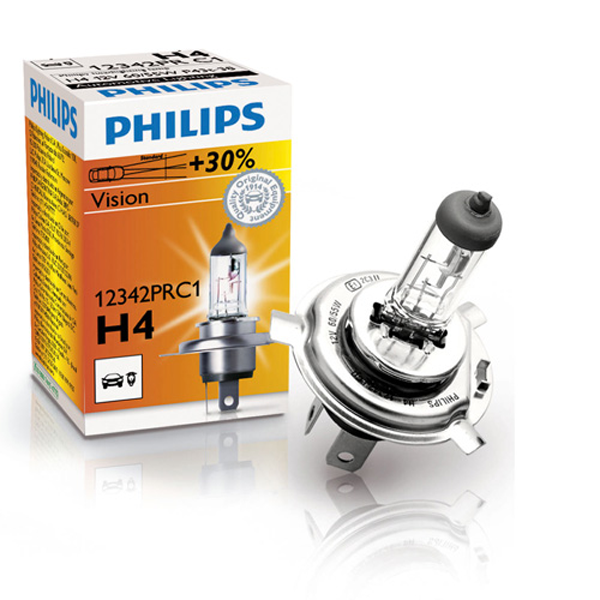 Halogen H4 60/55W 12V bilpære, 1 stk. - Philips