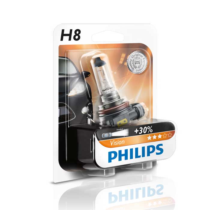Halogen H8 35W 12V bilpære - Vision Premium, Philips