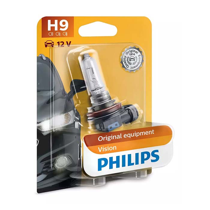Autopære H9 65W 12V - 1 stk. Philips Vision Premium, Philips