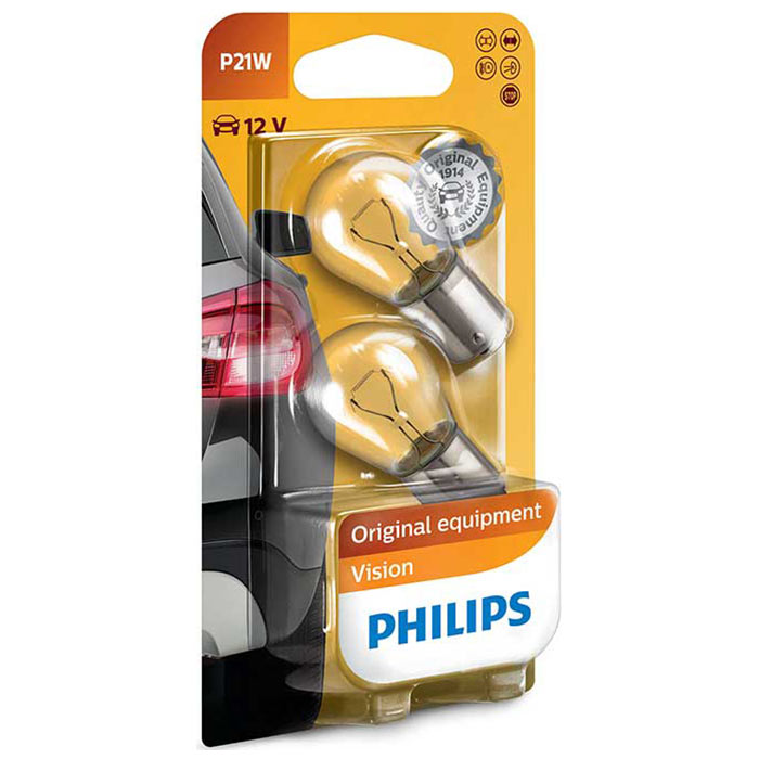 P21W/P21WS 21W 12V signalpærer til blinklys og baglygter - Philips