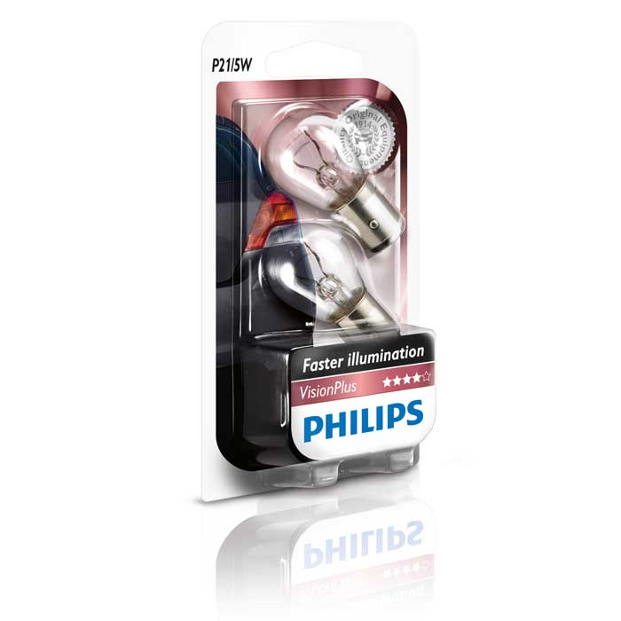Halogenforlygte 21/5W 12V - Philips VisionPlus sæt - Philips