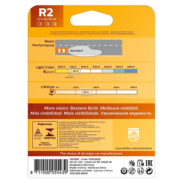 Philips Vision R2 45/40W 12V - 1 stk.