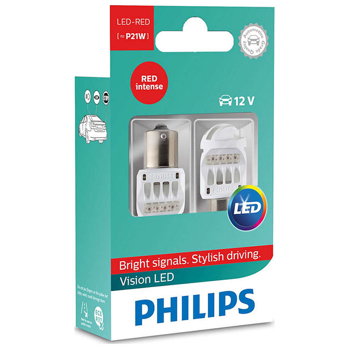 Baglygter P21W 12V LED rød sæt - Philips