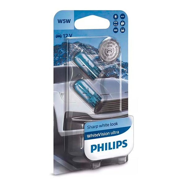Philips WhiteVision Ultra W5W 12V - Sæt