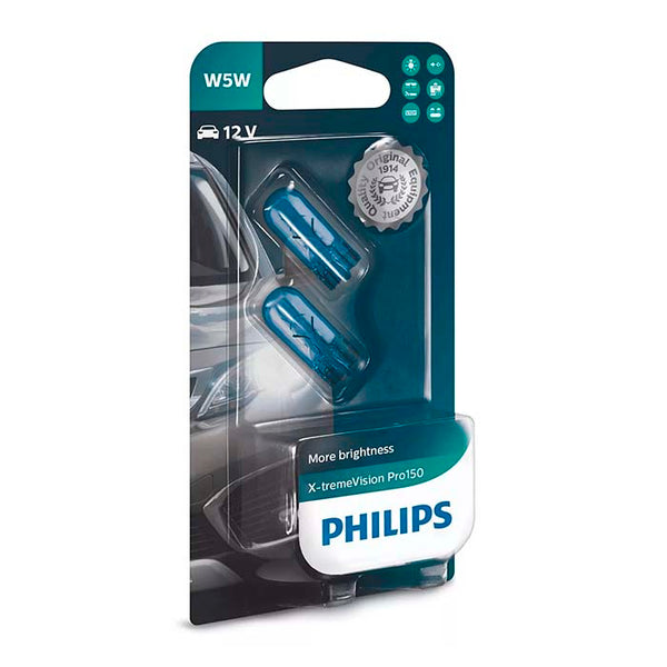 Autopære W5W 12V 5W - Philips X‑tremeVision Pro150 sæt, 2 stk.