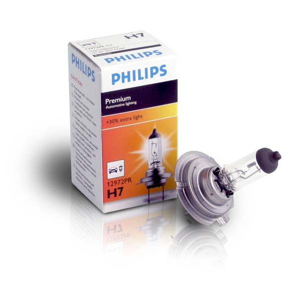 H7 55W 12V halogenpære til billys - Philips Vision (1 stk)
