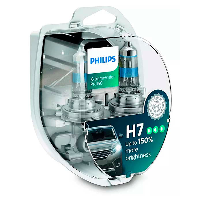 Autopære H7 55W 12V X-tremeVision Pro150 - Sæt 2 stk. Philips
