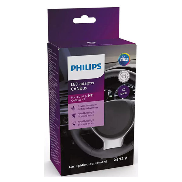 LED Canbus adapter H7 12V, plug & play, 2 stk - Philips