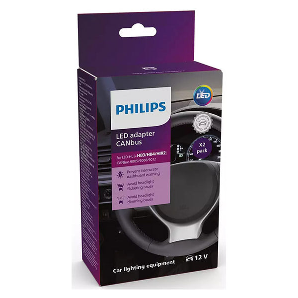 LED Canbus-adaptere HB3/HB4/HIR2 12V - Canbus løsning til LED-lygter, 2 stk. Philips
