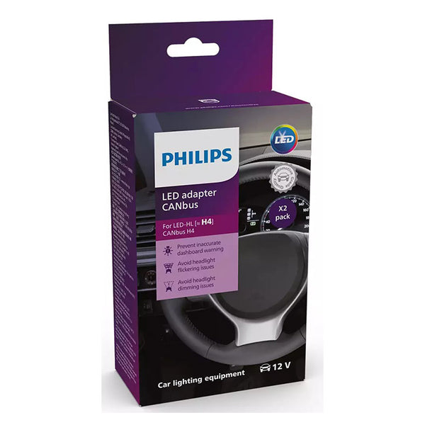 LED Canbus-adapter H4 12V plug-and-play, vandtæt - Philips