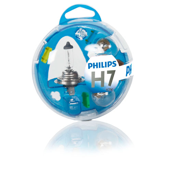 H7 reservepærekit med signalpærer og sikringer - Philips