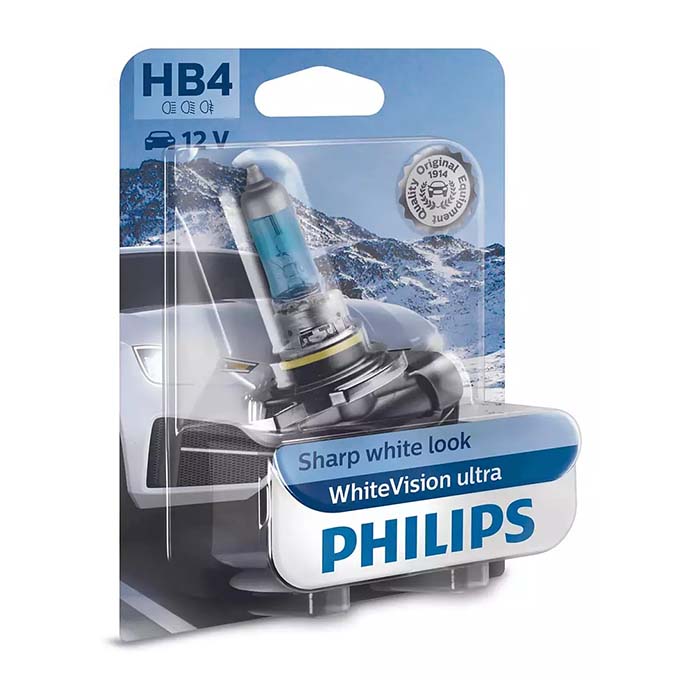 Halogenpære HB4 12,8V 55W WhiteVision Ultra - 1 stk. Philips