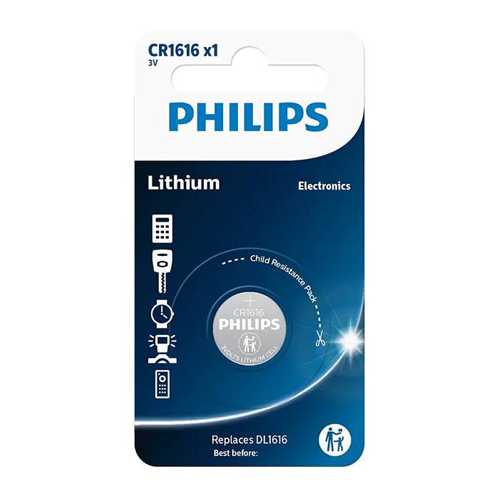 CR1616 3V knapcellebatteri til ure og små enheder - Philips