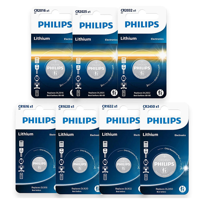 Knapcellebatterier pakke 70 stk (CR1616-CR2450) - Philips