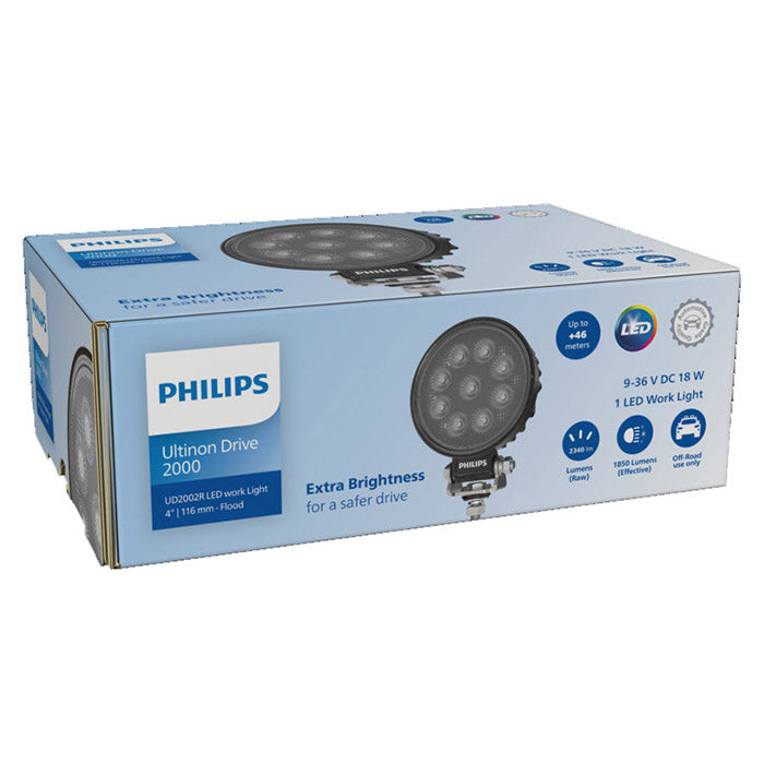 4 Rund LED arbejdslys Flood 1850 lm IP69K 6000K - Philips