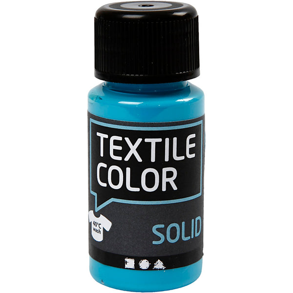 Textile Solid, dækkende, turkisblå, 50 ml/ 1 fl.