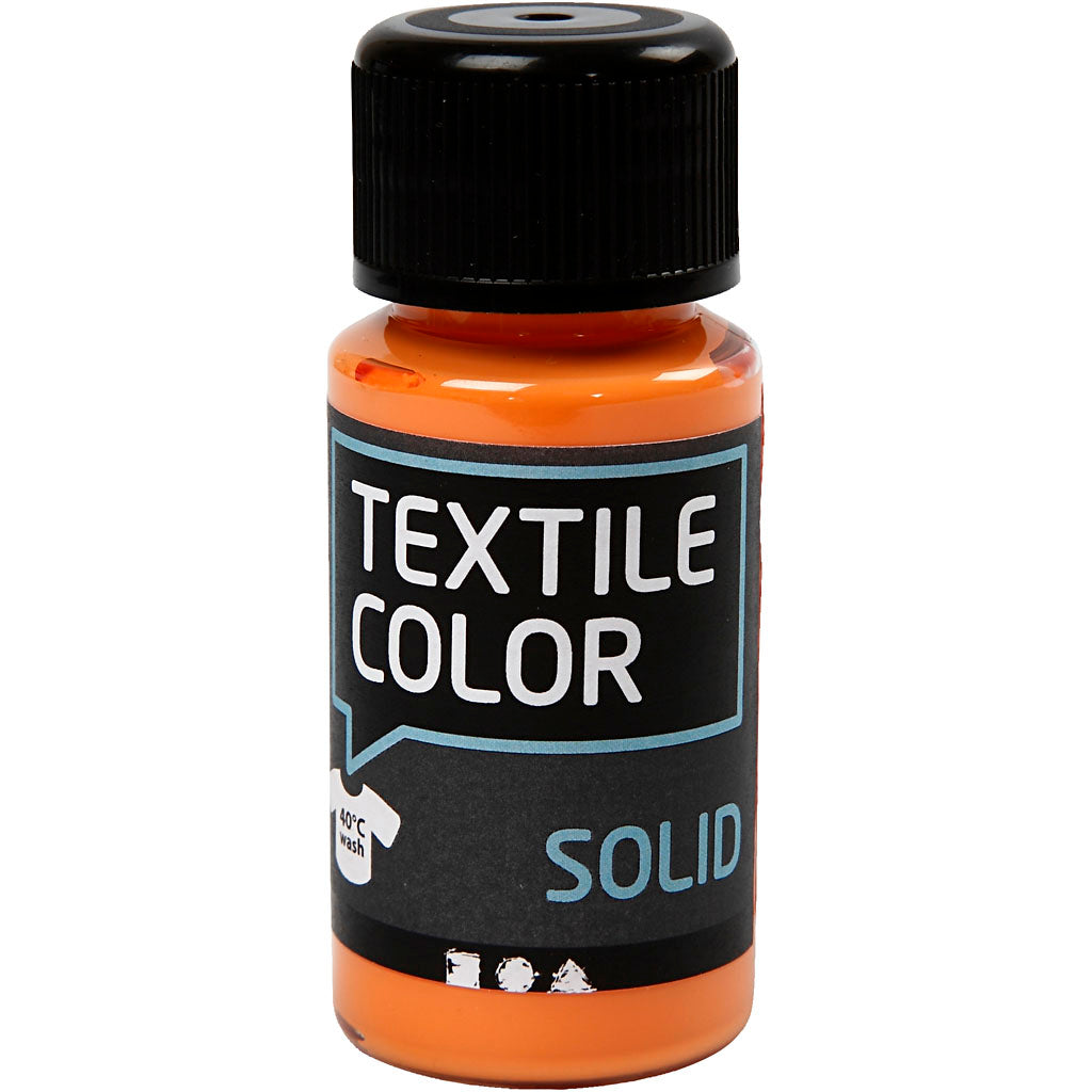 Textile Solid - Dækkende Orange Tekstilmaling 50 ml