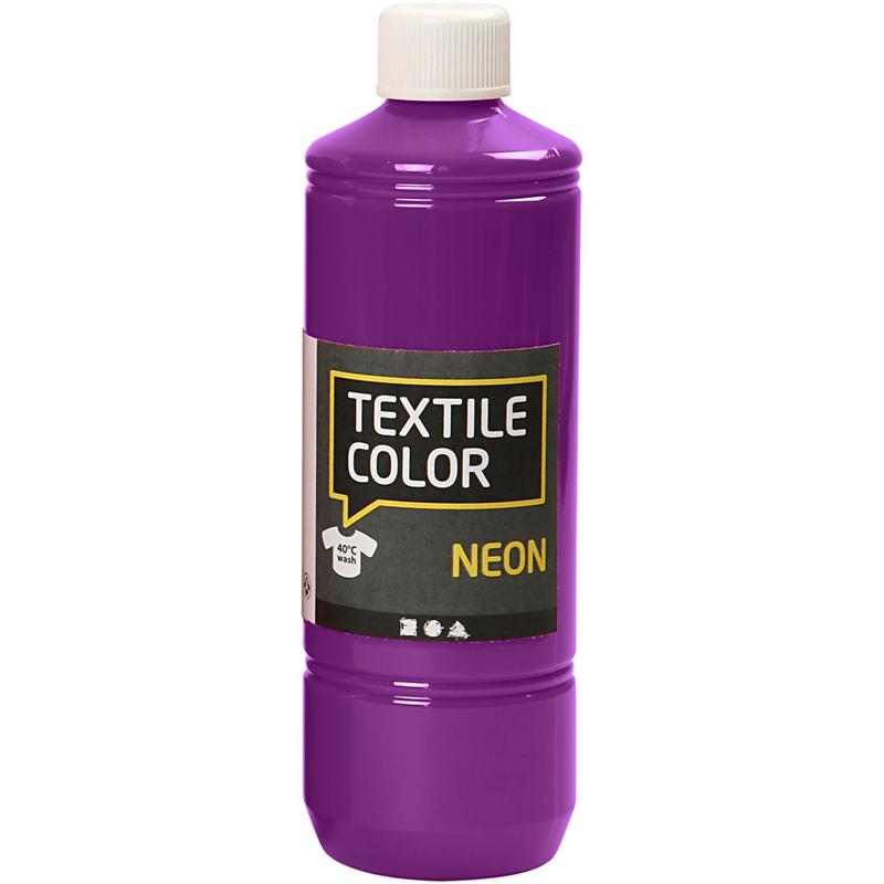 Tekstilmaling, neon lilla, 500 ml/ 1 fl.