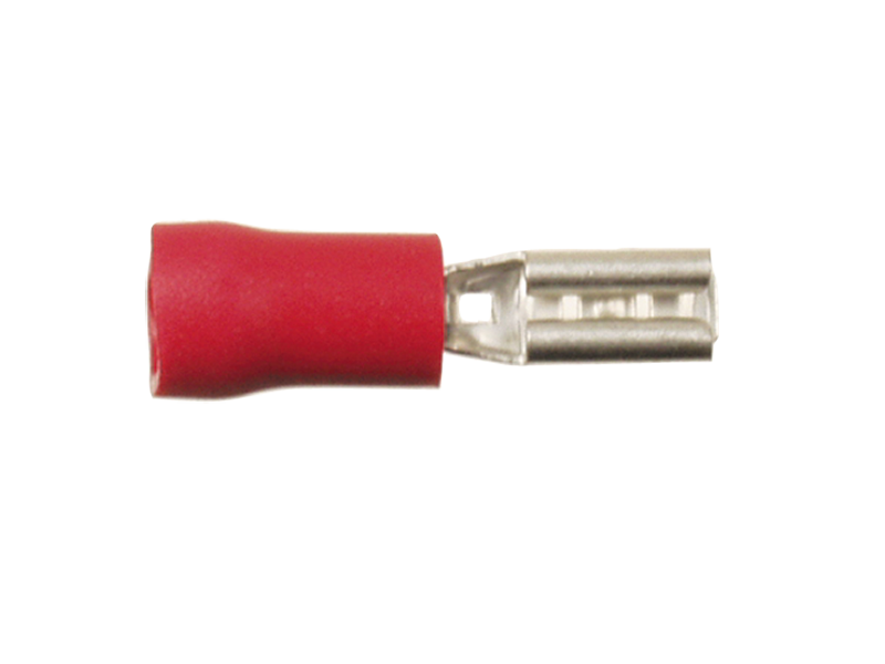 Kabelsko rød 2,8mm / 100 stk (flad hun)