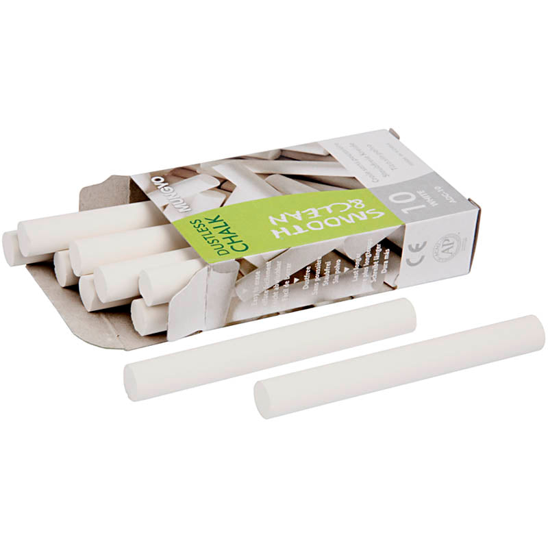 Hvide Tavlekridt 8 cm - 10x10 stk. i Pakke